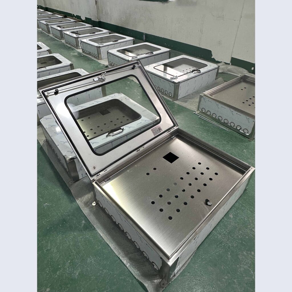 alt="double door stainless steel enclsure"